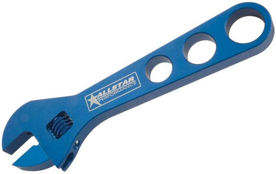 Allstar Adjustable AN Wrench Single End Up to 10 AN 8" Aluminum Blue Anodized ALL11152