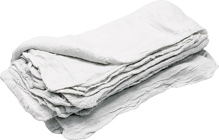 Allstar Shop Towels 12 x 14" Cloth Bleached White Set of 25 ALL12011