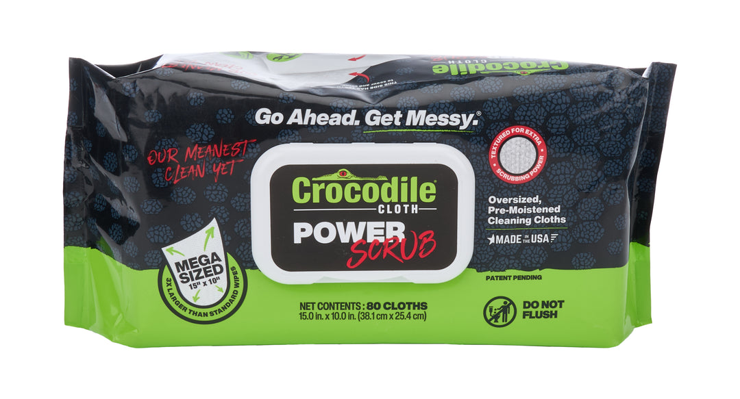 Allstar Cleaning Wipes Crocodile Cloth Power Scrub 15 x 10" Premoistened Resealable Set of 80 ALL12018
