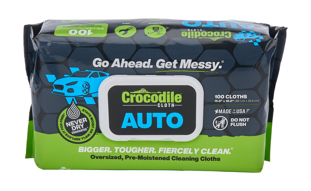 Allstar Cleaning Wipes Crocodile Cloth Auto 15 x 10" Premoistened Resealable Set of 100 ALL12019