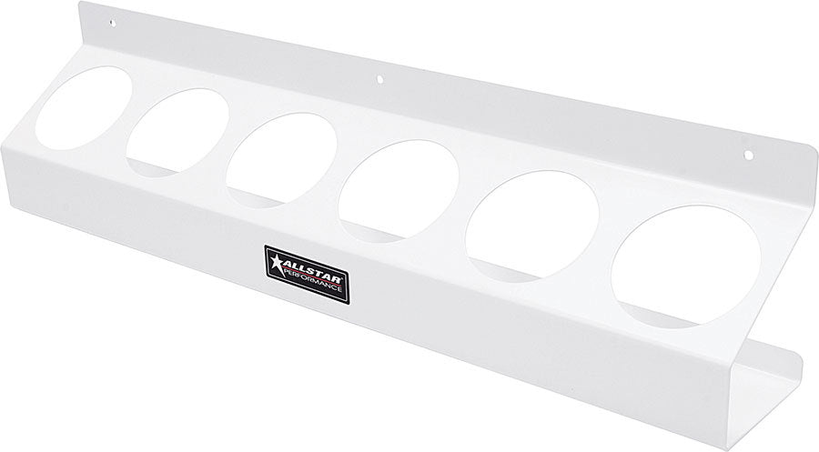 Allstar Aerosol Can Holder 23" 3.5" Deep 5.5" Tall 6 Can Capacity Steel White Paint ALL12200