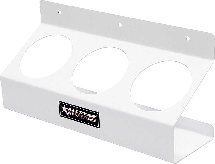 Allstar Aerosol Can Holder 11.5" 3.5" Deep 5.5" Tall 3 Can Capacity Steel White Paint ALL12201