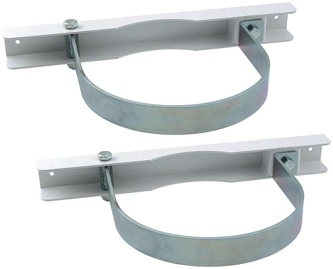 Allstar Nitrogen Bottle Holders 9-1/8" ID Steel White Paint / Zinc Oxide Pair ALL12210