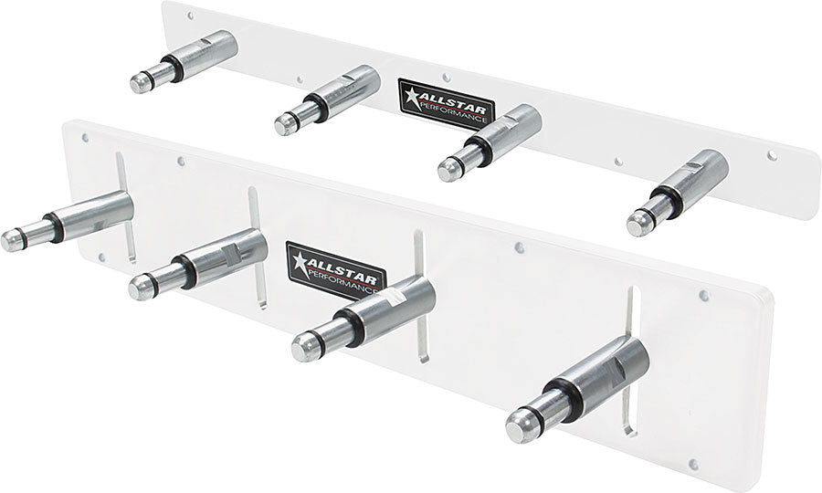 Allstar Shock Rack Wall Mount 18" 4 Shock Capacity Aluminum White Powdercoat ALL12211