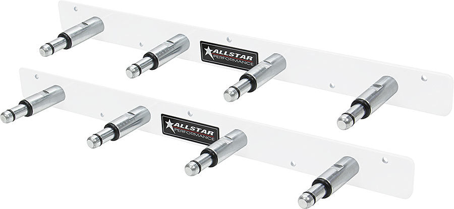 Allstar Shock Rack Wall Mount 2-Piece 17" x 2" Tall x 3" Wide Aluminum White Powdercoat ALL12212