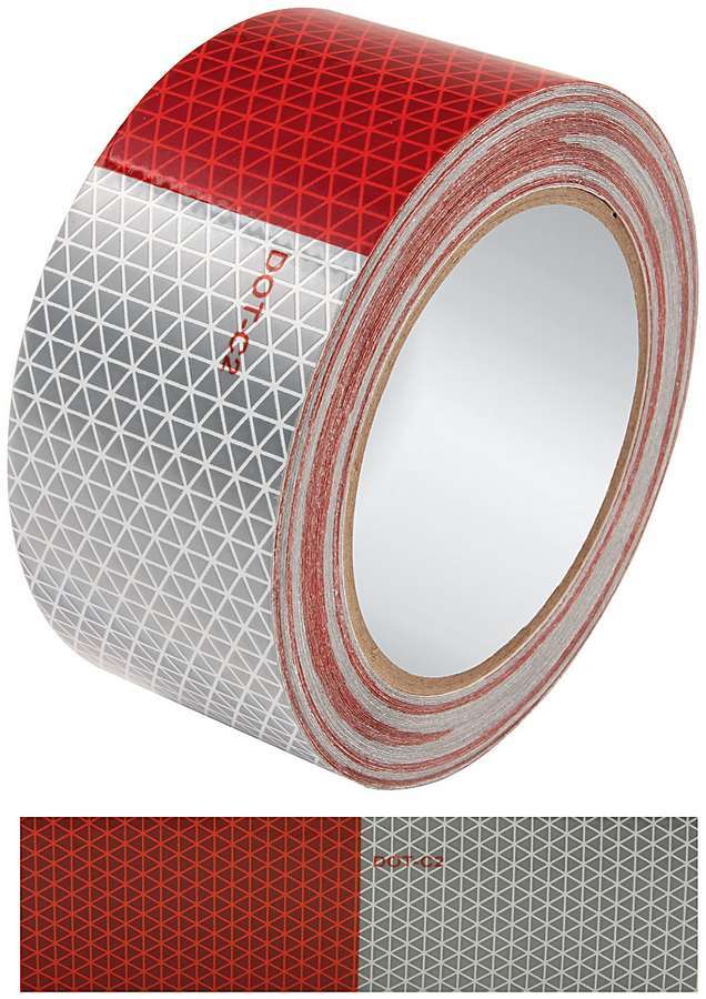 Allstar Reflective Tape 50 ft 2" Wide Triangle Pattern Red / Silver ALL14240