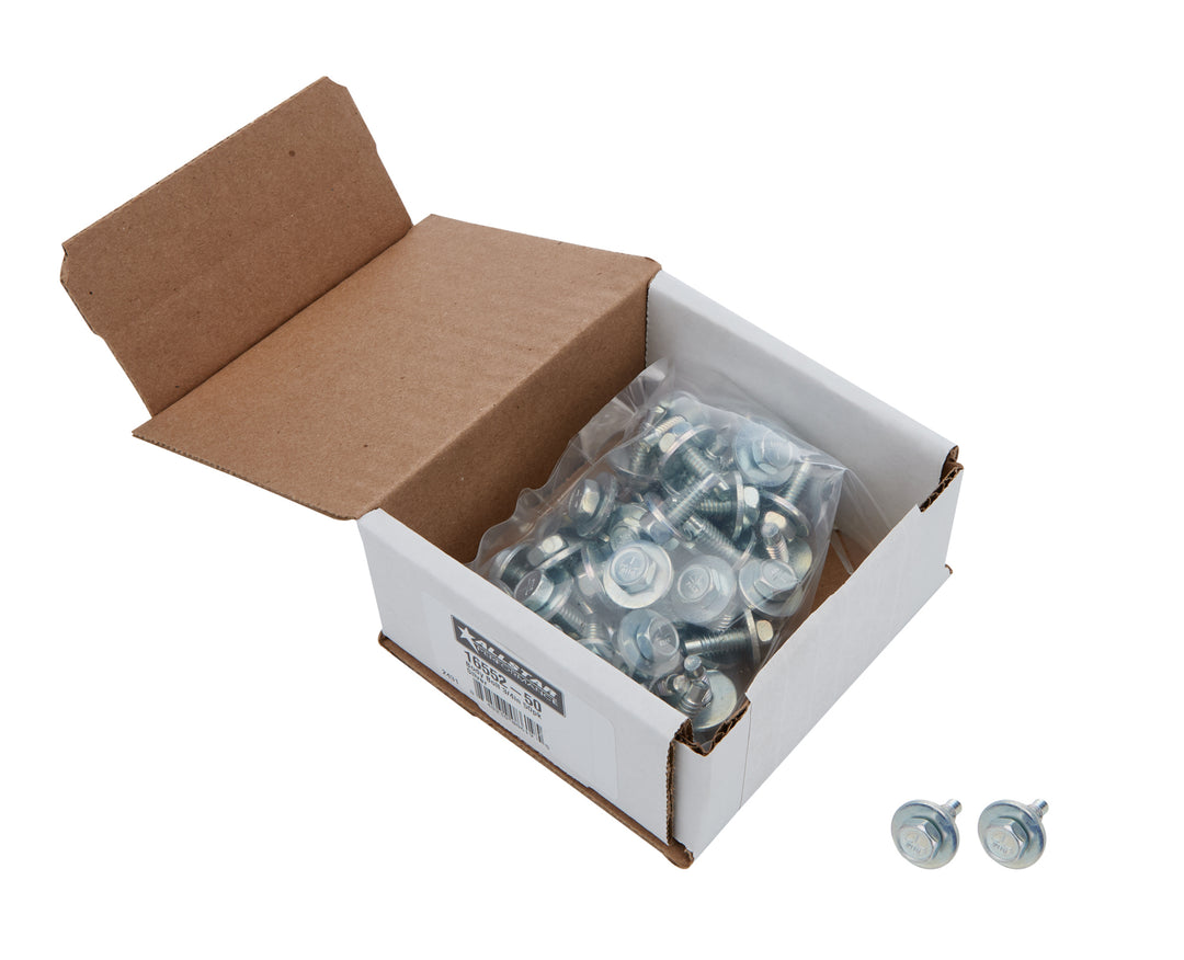 Allstar Body Bolt Kit 1/4"-20 Thread 0.75" Hex Head Steel Zinc Oxide Set of 50 ALL16552-50