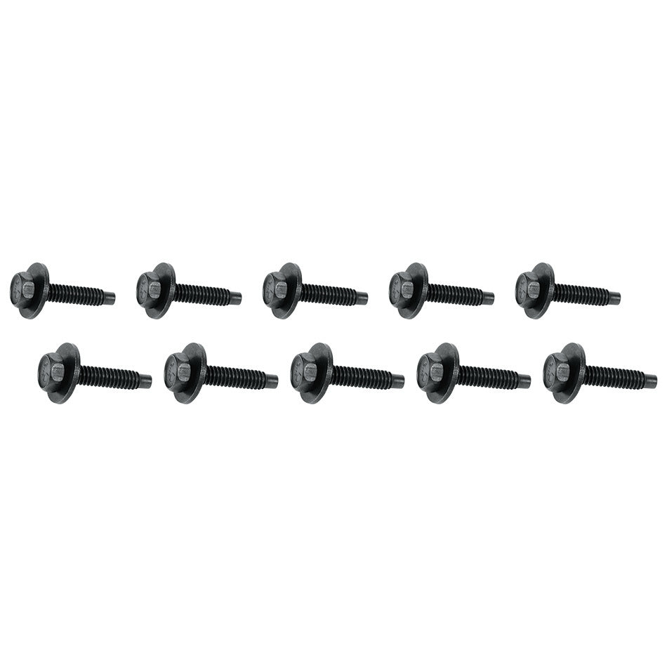 Allstar Body Bolt Kit 1/4"-20 Thread 1.125" Hex Head Steel Black Oxide Set of 10 ALL16553
