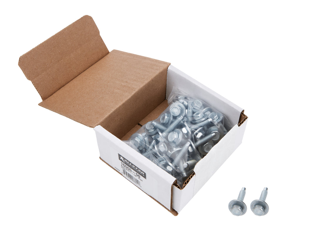Allstar Body Bolt Kit 1/4"-20 Thread 1.125" Hex Head Steel Zinc Oxide Set of 50 ALL16555-50