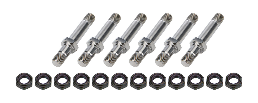 Allstar Radius Rod Stud 1/2"-20 Thread 3.250" Hex Nuts Steel / Titanium Black Oxide Set of 6 ALL17020