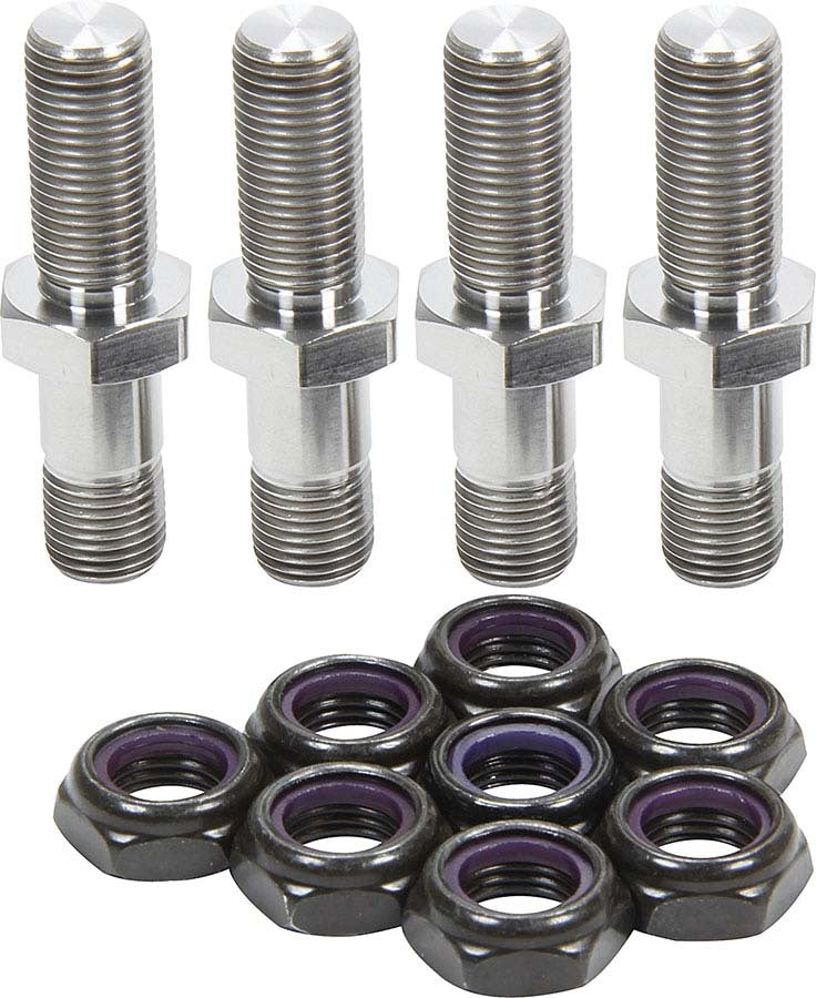 Allstar Steering Stud 1/2"-20 Thread 2.350 / 2.475" Hex Nuts Titanium Natural Sprint Car Kit ALL17026