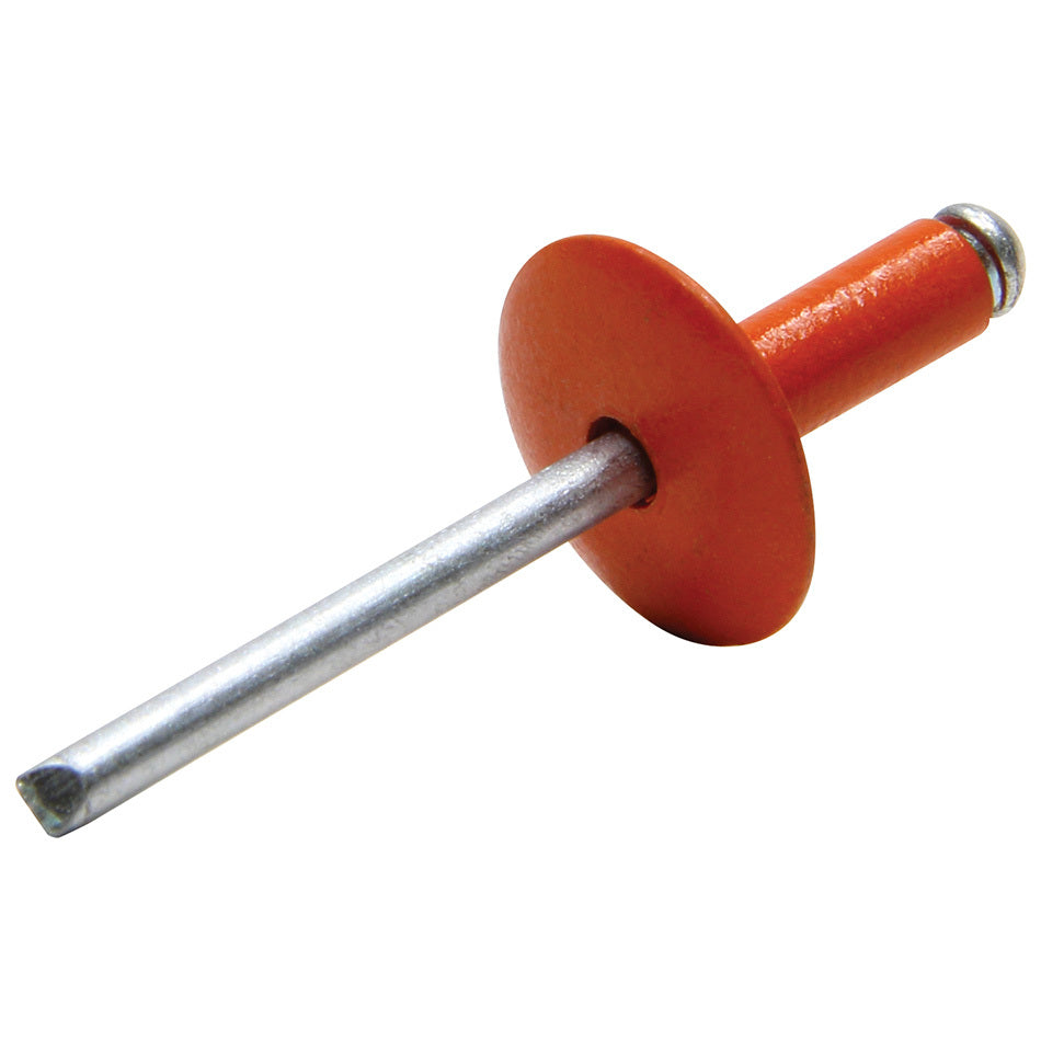Allstar Rivet 5/8" Head 3/16" Steel Mandrel 1/4 to 3/8" Grip Range Aluminum Orange Set of 250 ALL18015