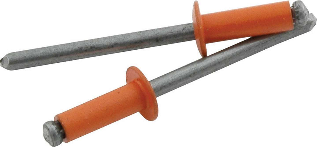 Allstar Rivet 3/8" Head 3/16" Steel Mandrel 1/4-3/8" Grip Range Aluminum Orange Paint Set of 250 ALL18136