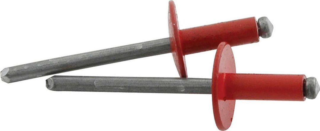 Allstar Rivet 5/8" Head 3/16" Steel Mandrel 1/4-3/8" Grip Range Aluminum Red Paint Set of 250 ALL18162