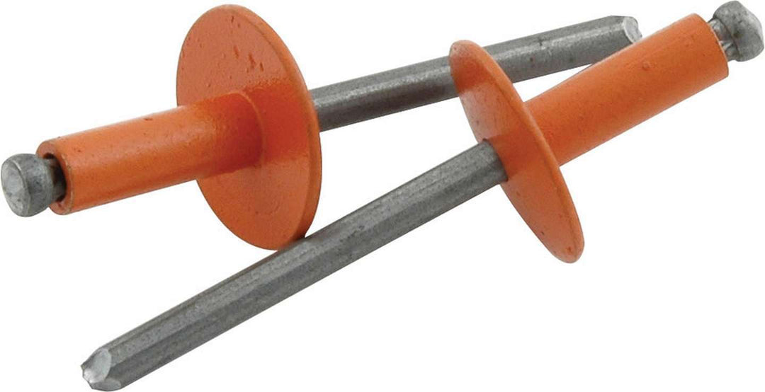 Allstar Rivet 5/8" Head 3/16" Steel Mandrel 1/4-3/8" Grip Range Aluminum Orange Paint Set of 250 ALL18178