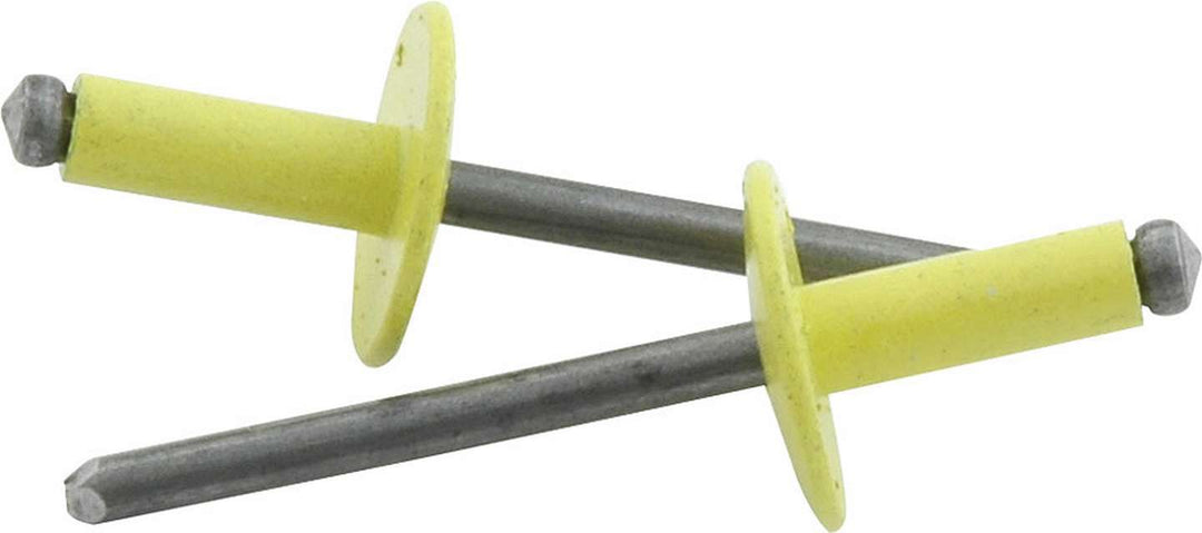Allstar Rivet 5/8" Head 3/16" Steel Mandrel 1/4-3/8" Grip Range Aluminum Yellow Paint Set of 250 ALL18180