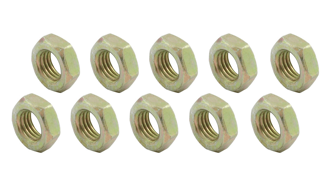 Allstar Jam Nut 3/8"-24 Left Hand Thread Steel Zinc Oxide Set of 10 ALL18255-10