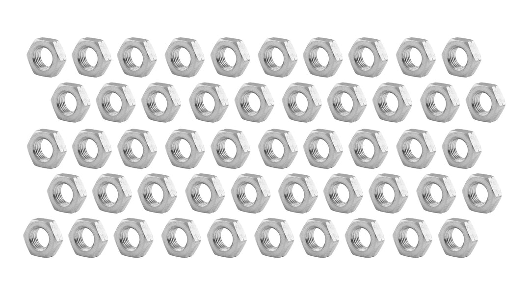 Allstar Jam Nut 3/8"-24 Left Hand Thread Aluminum Natural Set of 50 ALL18275-50