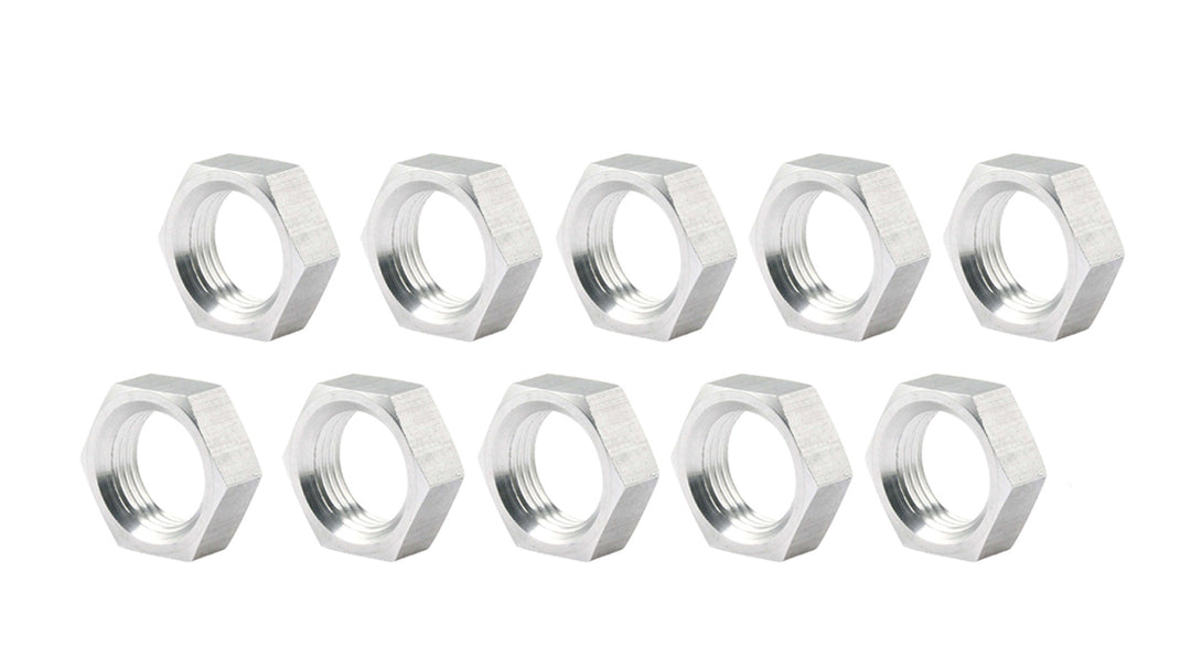 Allstar Jam Nut Thin OD 5/8"-18 Right Hand Thread Aluminum Natural Set of 10 ALL18296-10
