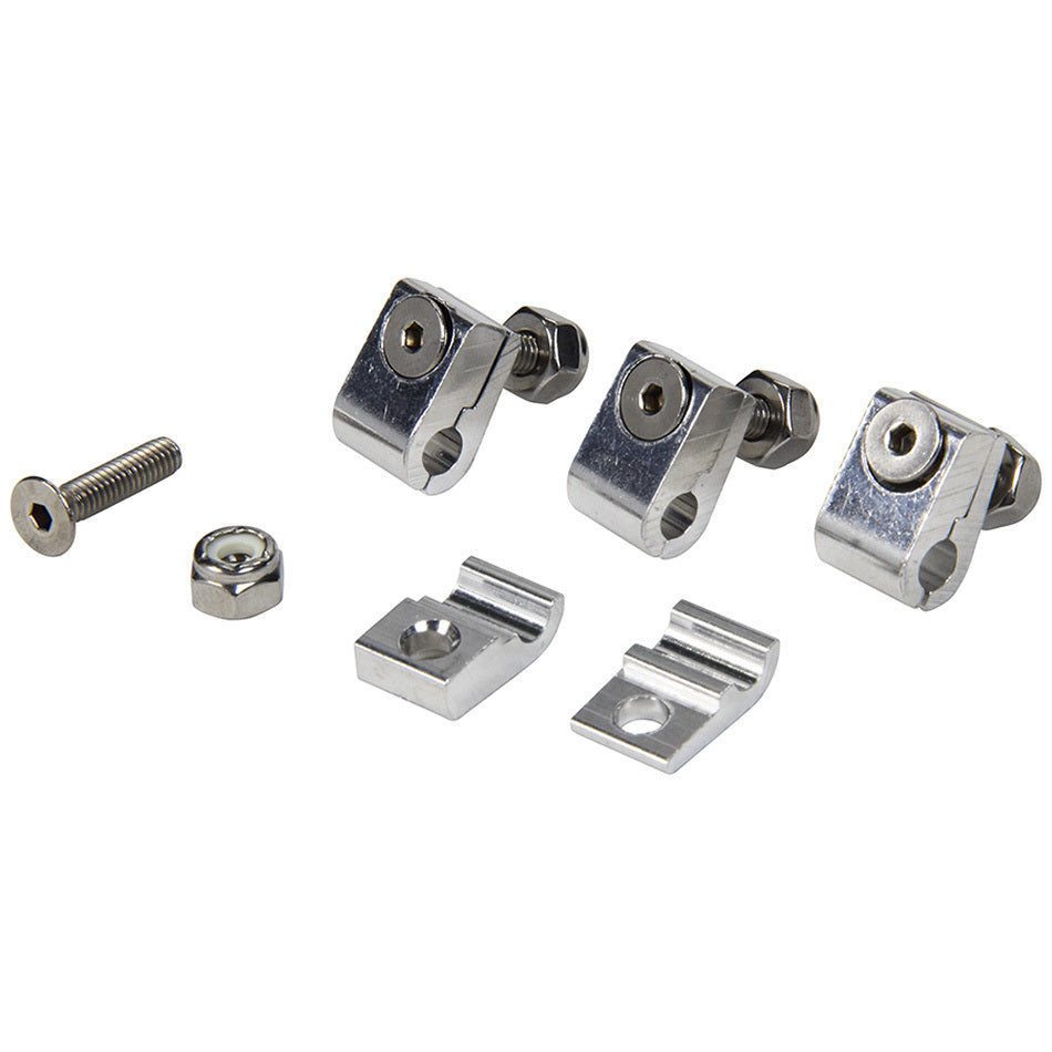Allstar Line Clamp 2-Piece 0.188" ID Aluminum Polished Set of 4 ALL18320