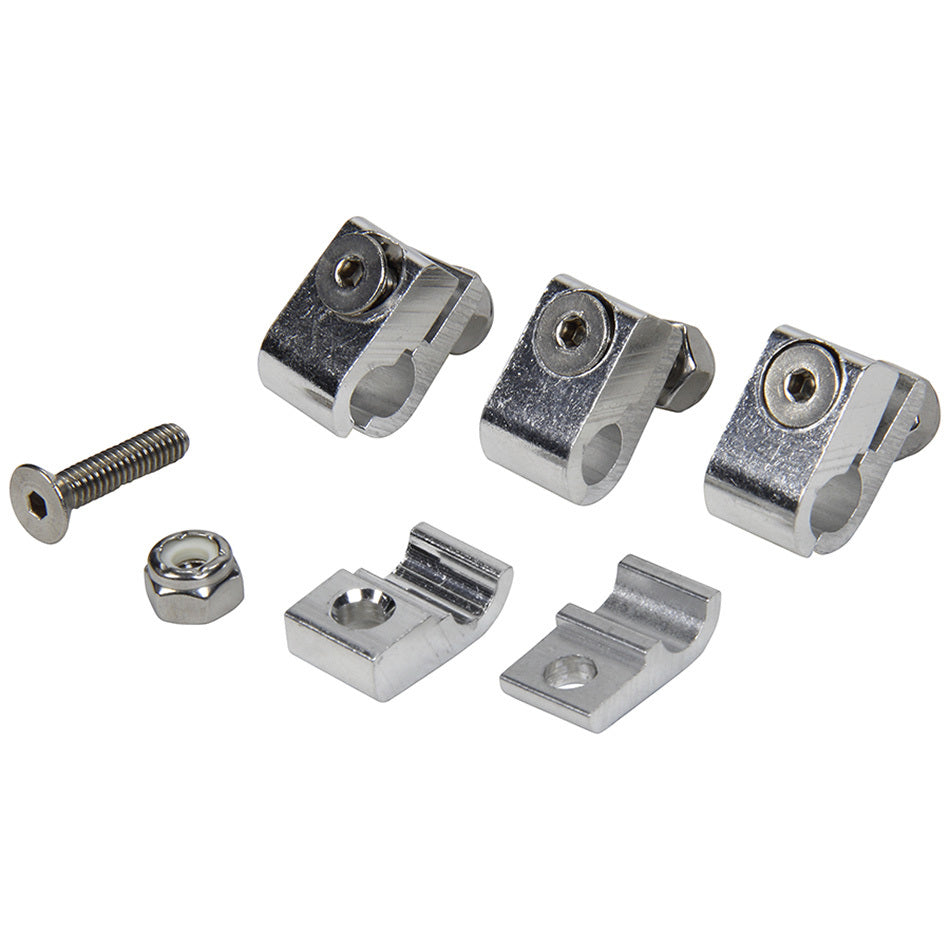 Allstar Line Clamp 2-Piece 0.25" ID Aluminum Polished Set of 4 ALL18321