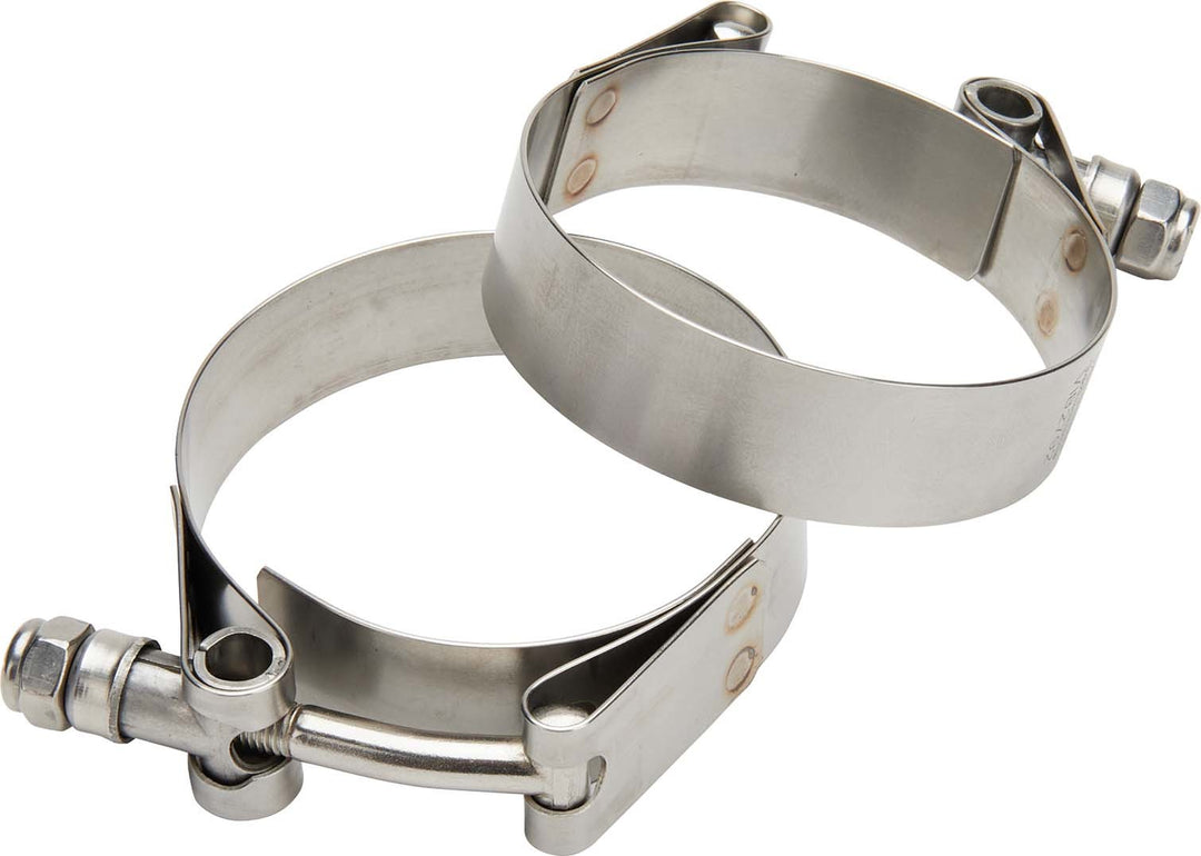 Allstar Hose Clamp T-Bolt 0.75" Wide 1.5 to 1.75" Range Stainless Natural Pair ALL18344
