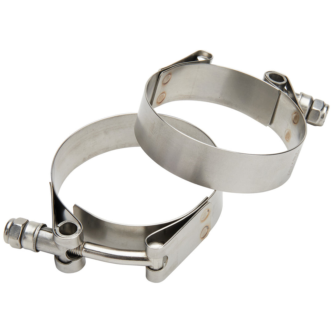 Allstar Hose Clamp T-Bolt 0.75" Wide 2.375 to 2.75" Range Stainless Natural Pair ALL18350