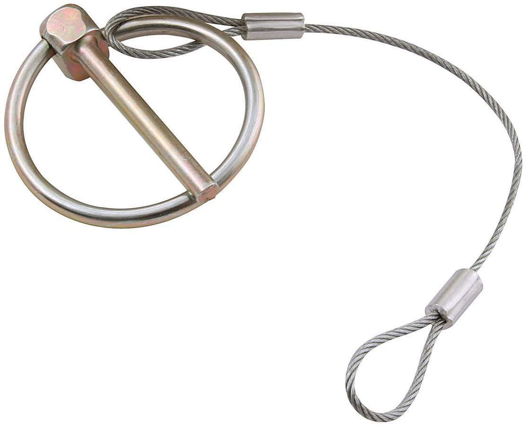 Allstar Torsion Clip 0.188" OD 6" Lanyard Steel Yellow Zinc Hood Pins ALL18460