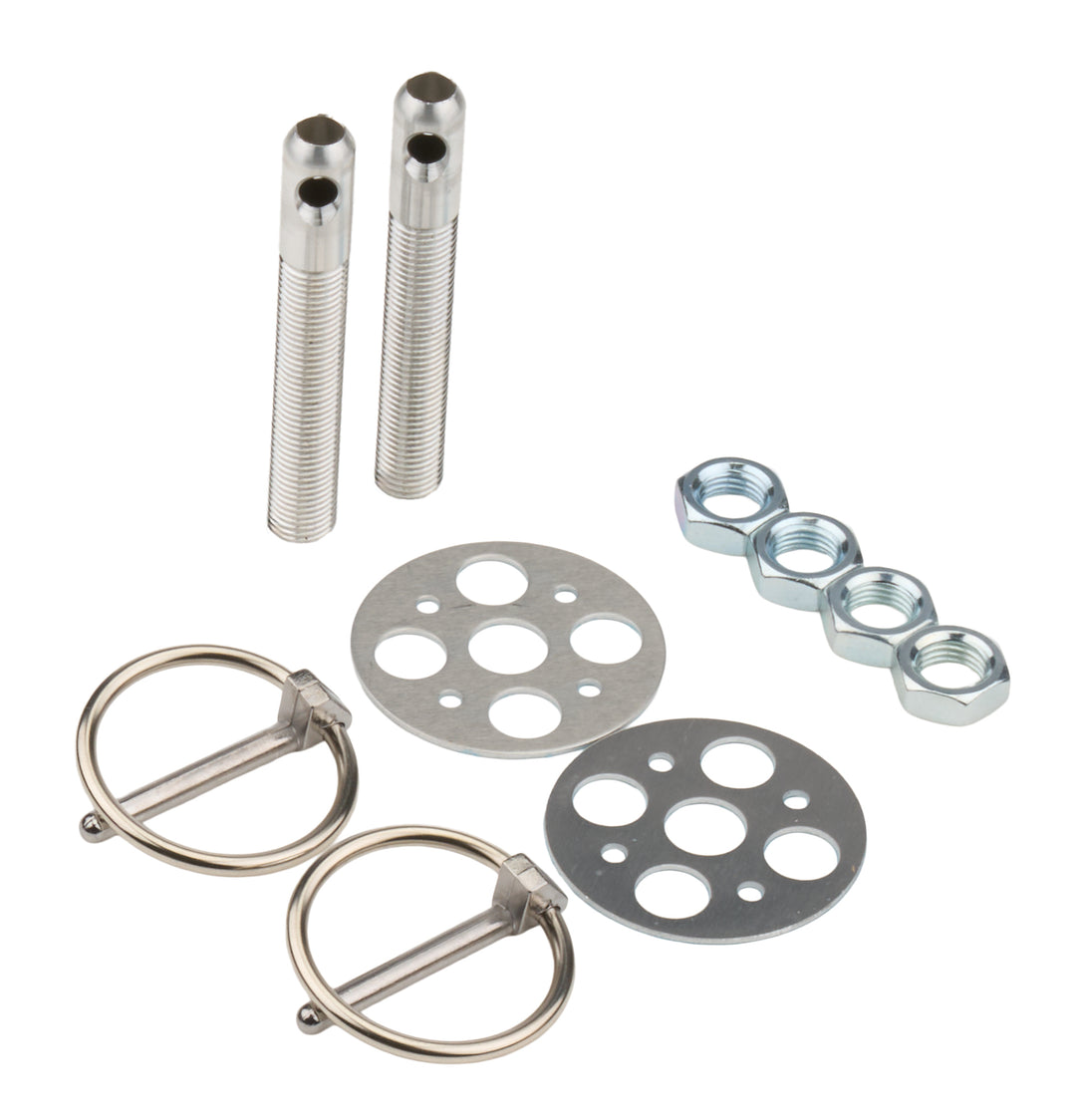 Allstar Hood Pin Lightweight 0.375" OD x 2.75" 1.625" OD Scuff Plates 0.188" Torsion Clips Kit ALL18472
