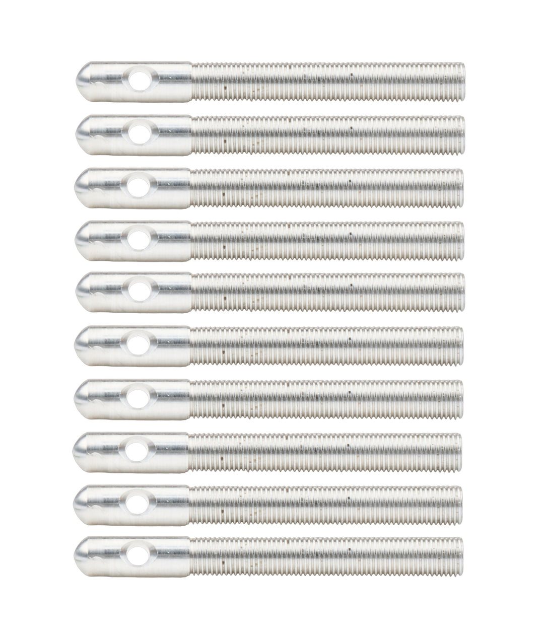 Allstar Hood Pin 0.375" OD x 3.5" Aluminum Clear Anodized Set of 10 ALL18487-10