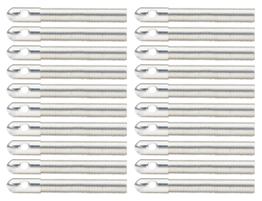 Allstar Hood Pin 0.5" OD x 4" Aluminum Clear Anodized Set of 20 ALL18507-20
