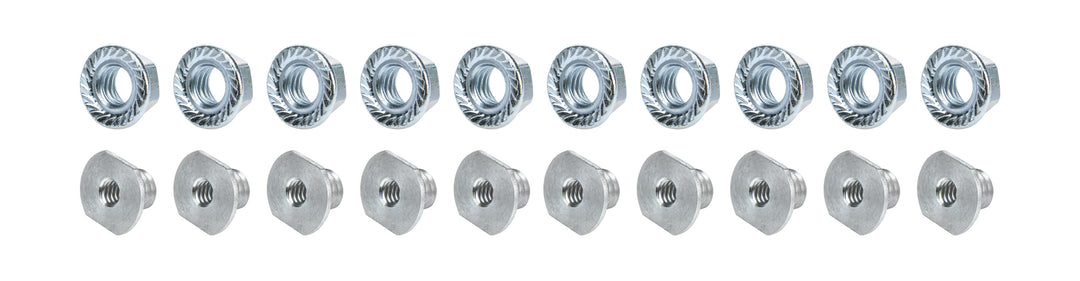Allstar Threaded Nut Insert 1/4"-20 ID 3/8" OD Aluminum Natural Set of 10 ALL18548-10