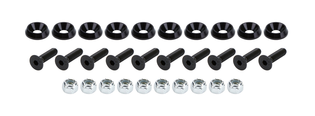 Allstar Countersunk Bolt Kit 1/4"-20 Thread 1" Allen Head 0.75" OD Countersunk Washers Set of 10 ALL18629