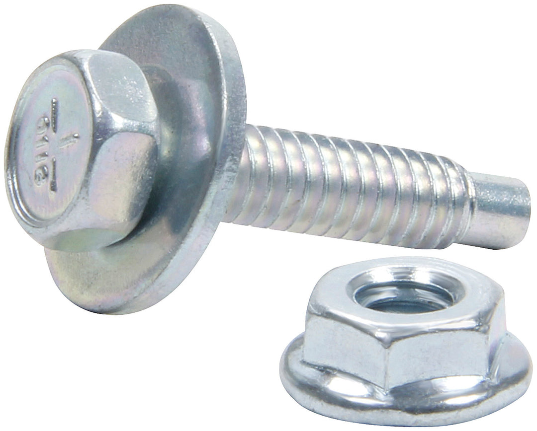 Allstar Body Bolt Kit 1/4"-20 Thread 1.125" Hex Head Bolts / Nuts / Washers Steel Set of 10 ALL18655