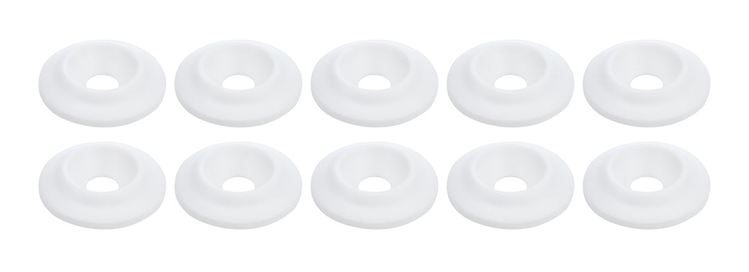 Allstar Body Bolt Washer Countersunk 0.25" ID 1" OD 0.188" Thick Plastic White Set of 10 ALL18691