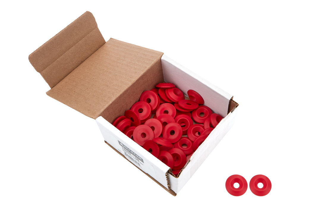Allstar Body Bolt Washer Countersunk 0.25" ID 1" OD 0.188" Thick Plastic Red Set of 50 ALL18692-50