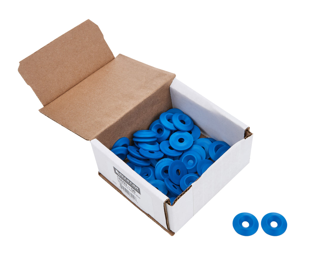 Allstar Body Bolt Washer Countersunk 0.25" ID 1" OD 0.188" Thick Plastic Blue Set of 50 ALL18693-50