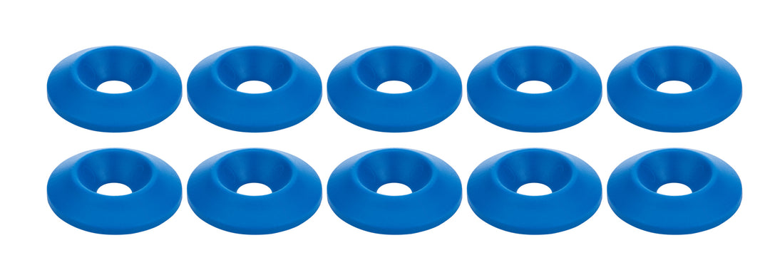 Allstar Body Bolt Washer Countersunk 0.25" ID 1" OD 0.188" Thick Plastic Blue Set of 10 ALL18693