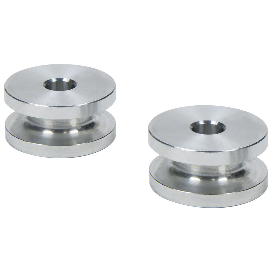 Allstar Hourglass Spacer 0.25" ID 0.5" Thick Aluminum Natural Universal Pair ALL18802