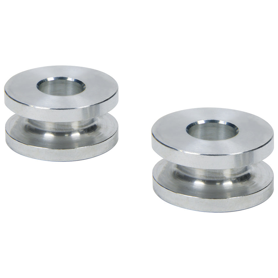 Allstar Hourglass Spacer 0.375" ID 0.5" Thick Aluminum Natural Universal Pair ALL18822