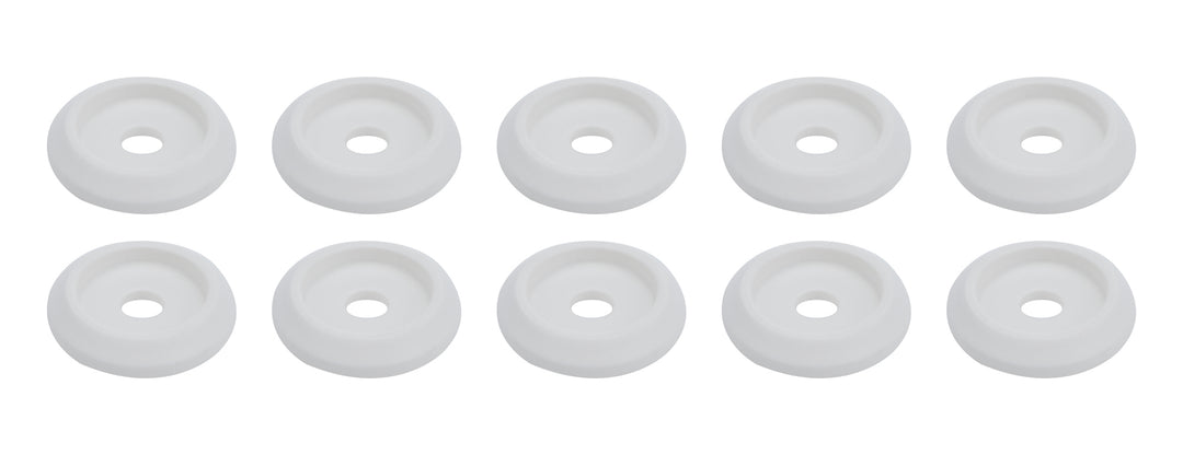 Allstar Body Bolt Washer Countersunk 0.25" ID 1.25" OD 0.125" Thick Plastic White Set of 10 ALL18846