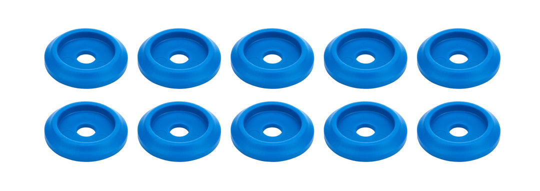 Allstar Body Bolt Washer Countersunk 0.25" ID 1.25" OD 0.125" Thick Plastic Blue Set of 10 ALL18848