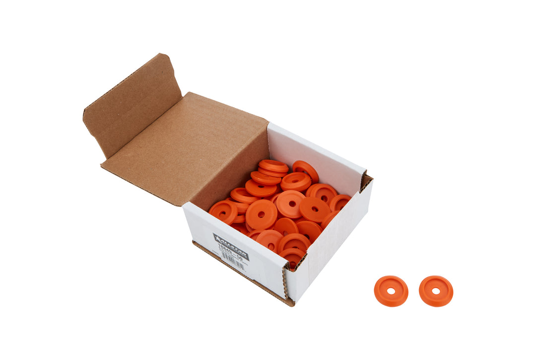 Allstar Body Bolt Washer Countersunk 0.25" ID 1.25" OD 0.125" Thick Plastic Orange Set of 50 ALL18849-50