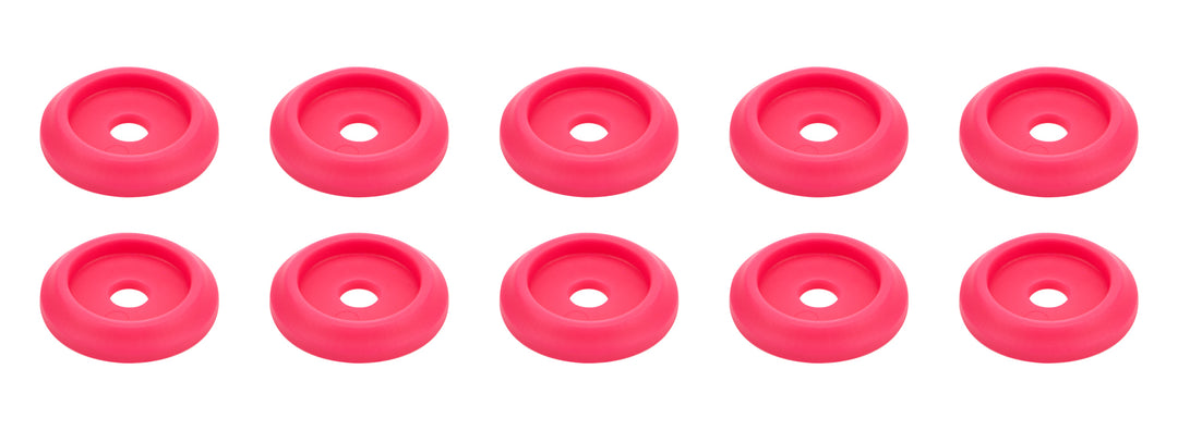 Allstar Body Bolt Washer Countersunk 0.25" ID 1.25" OD 0.125" Thick Plastic Pink Set of 10 ALL18851