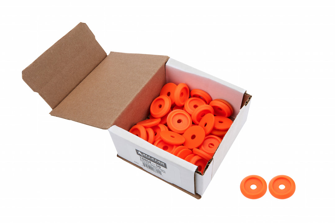 Allstar Body Bolt Washer Countersunk 0.25" ID 1.25" OD 0.125" Thick Plastic Neon Set of 50 ALL18854-50