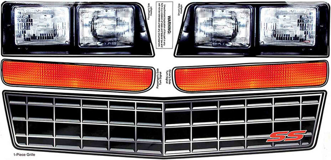 Allstar Graphics Stock Grille Nose Laminated Protective Coating Chevy Monte Carlo 1983-88 Kit ALL23014