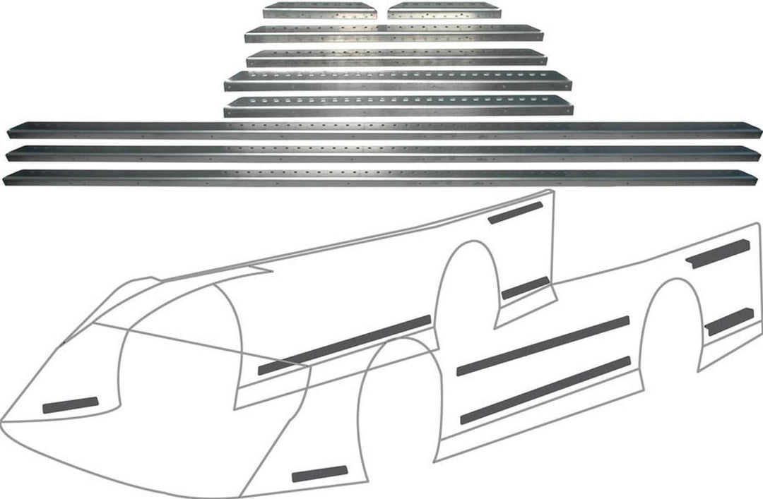 Allstar Body Brace Lightweight Doors / Quarter Panels Predrilled Aluminum Natural Kit ALL23107