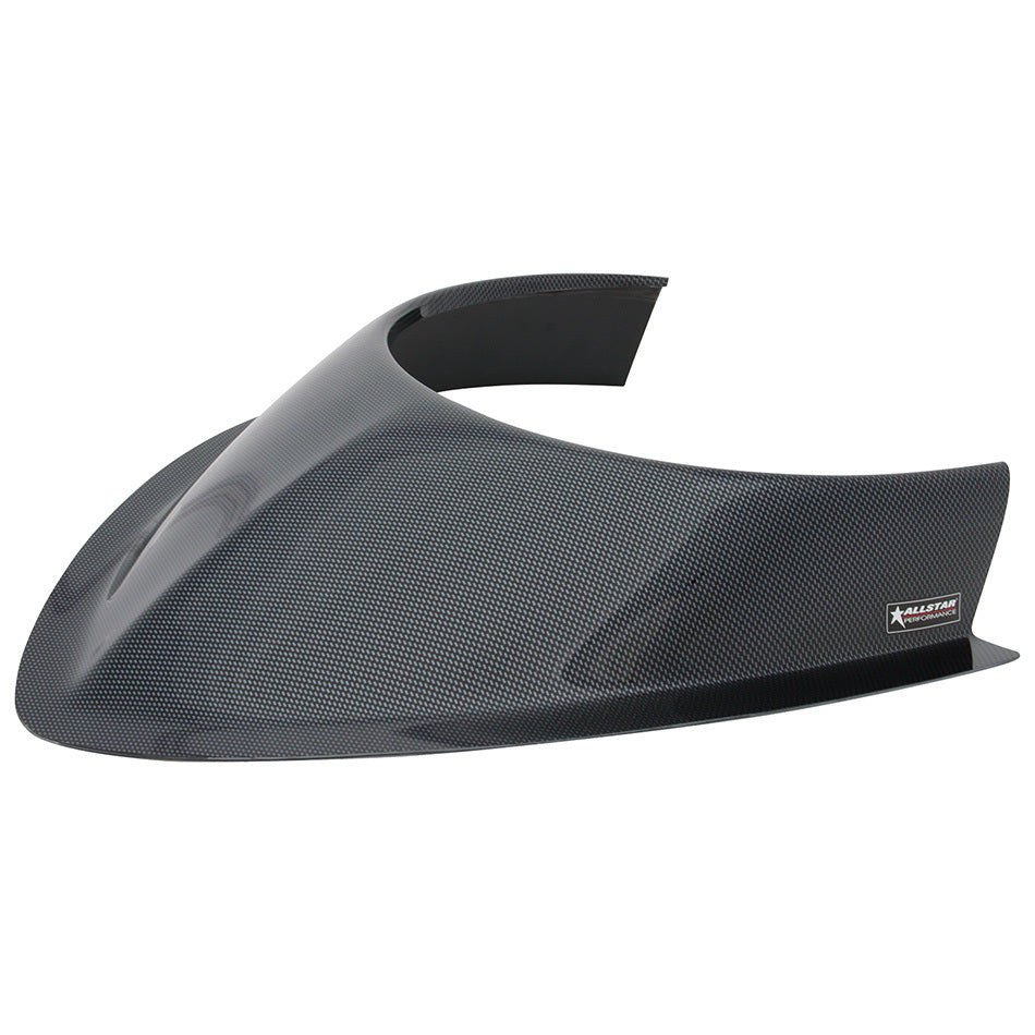 Allstar Hood Scoop 3.5" Height Tapered Front Offset Sides Plastic Carbon Fiber Look ALL23246