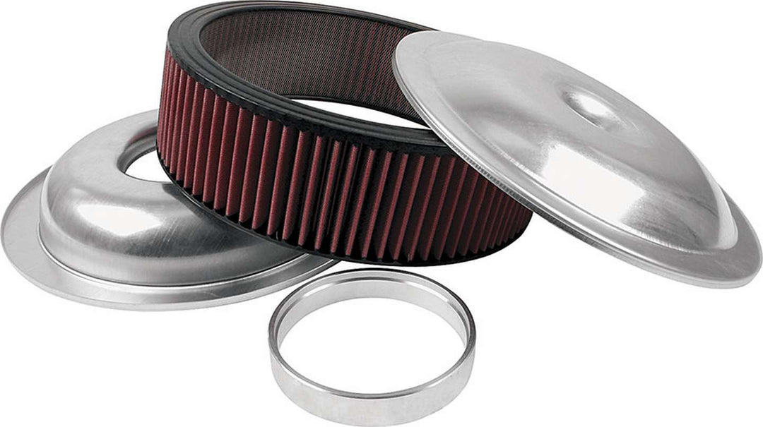 Allstar Air Cleaner Assembly Lightweight 14" Round 3" Washable Element 5-1/8" Carb Flange Kit ALL25920