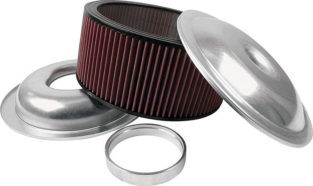 Allstar Air Cleaner Assembly Lightweight 14" Round 6" Washable Element 5-1/8" Carb Flange Kit ALL25926